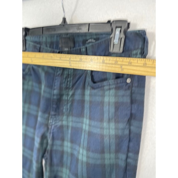 H&M Womens Jeans US 29 Skinny Fit Plaid Blue Green Casual Pants - Picture 7 of 13
